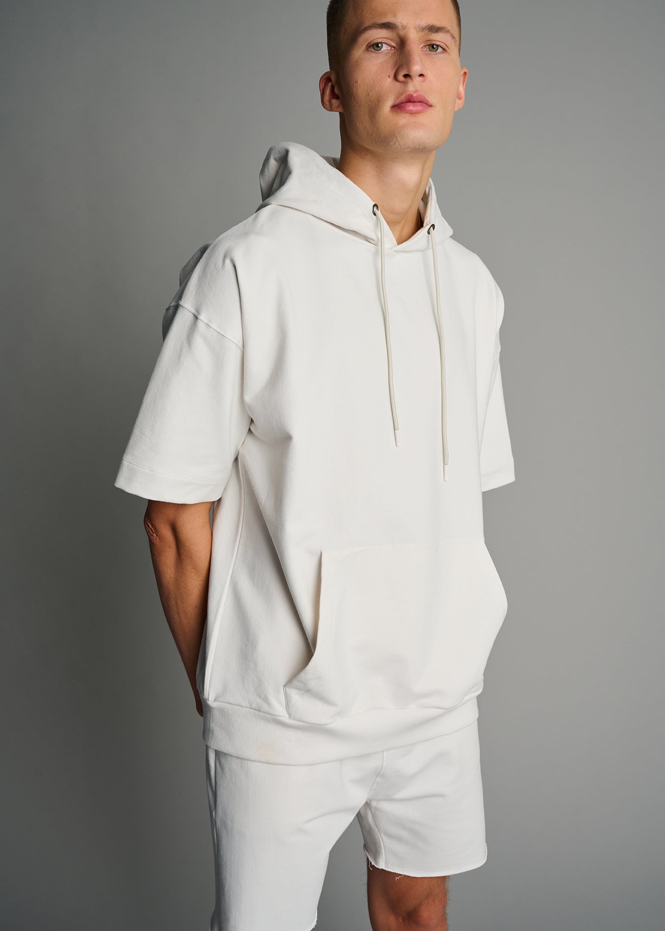 Cream Short Sleeve Comfort Hoodie – Everyday Sunday