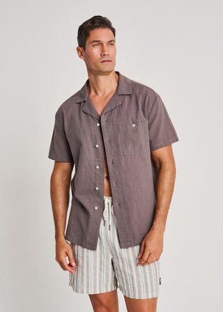 Chemise de plage en lin mélangé