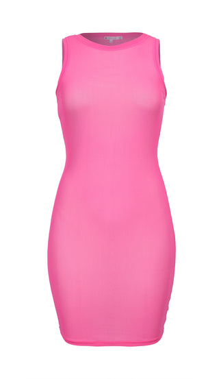 Robe couvre-maillot en filet Flashy Pink