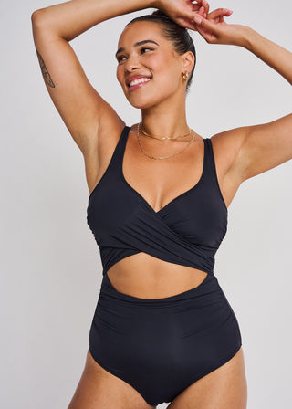 Black Wrap One-Piece