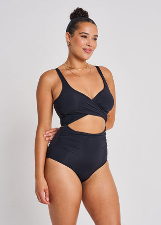 Black Wrap One-Piece