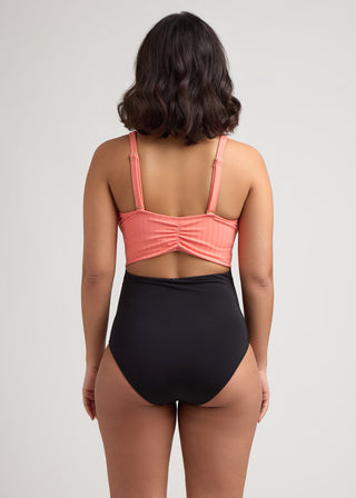 Coral Echo Recycled Wrap One-Piece-Coral Echo