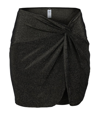 Black Shiny Cover-Up Skirt