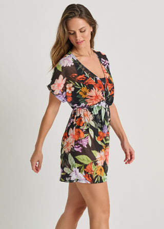 Black Blossom Cover-Up Tunic