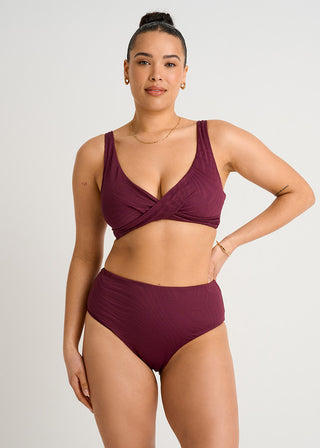 Textured Draped Full Cup Crop Top