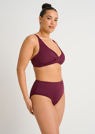 Textured Draped Full Cup Crop Top