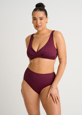 Textured Draped Full Cup Crop Top