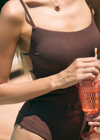 Textured High-Leg Cami One-Piece