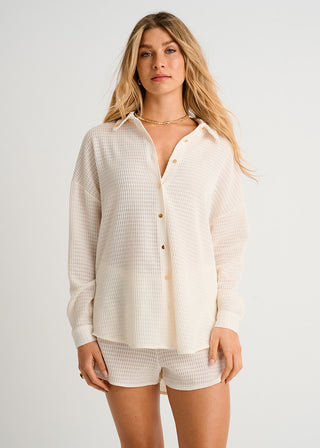 Textured Cover-Up Shirt