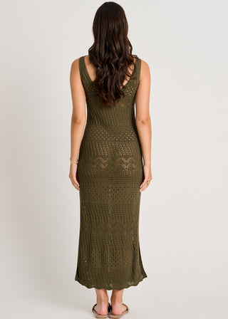 Open Work Crochet Cover-Up Maxi Dress