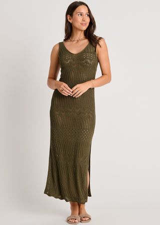 Open Work Crochet Cover-Up Maxi Dress