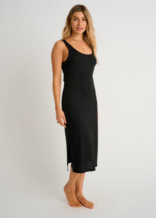 Robe couvre-maillot en tricot côtelé