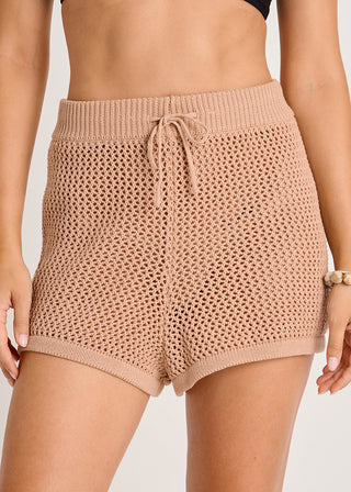 Short couvre-maillot en crochet de coton