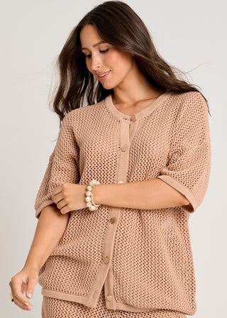 Cardigan couvre-maillot en crochet de coton