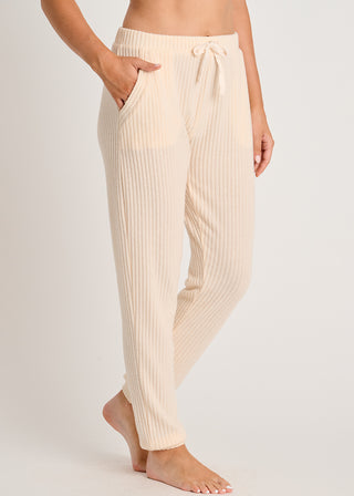 Le pantalon jogger en tricot côtelé brossé