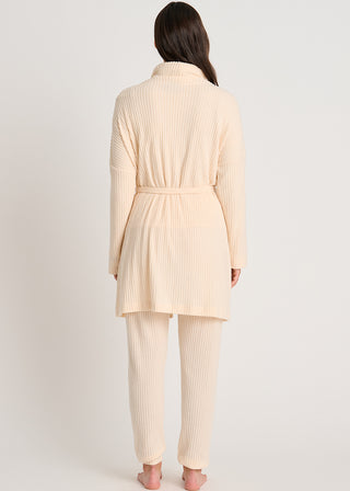 Le peignoir en tricot côtelé brossé
