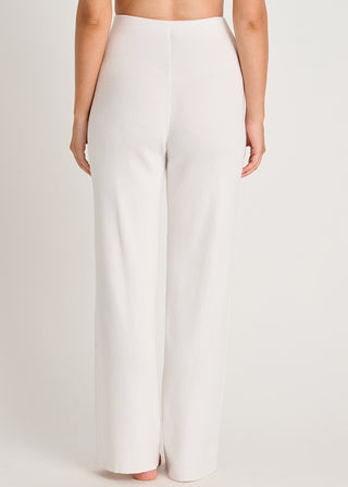 Pantalon droit en tricot côtelé