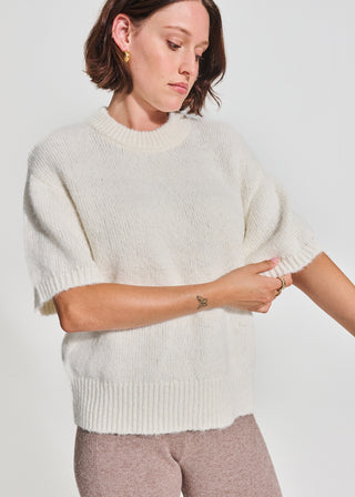 Fluffy Short Sleeve Sweater