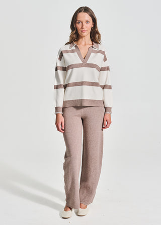 The Everyday Striped Polo Sweater