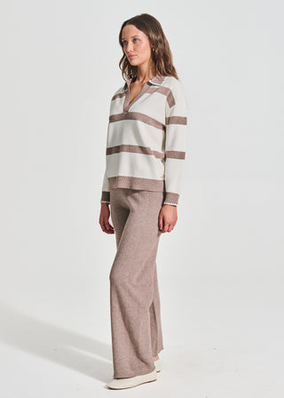 The Everyday Striped Polo Sweater