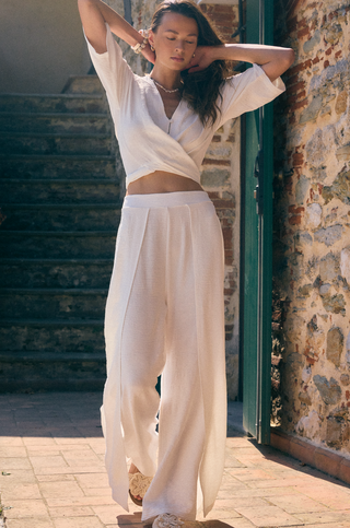 Wide-Leg Cover-Up Pants