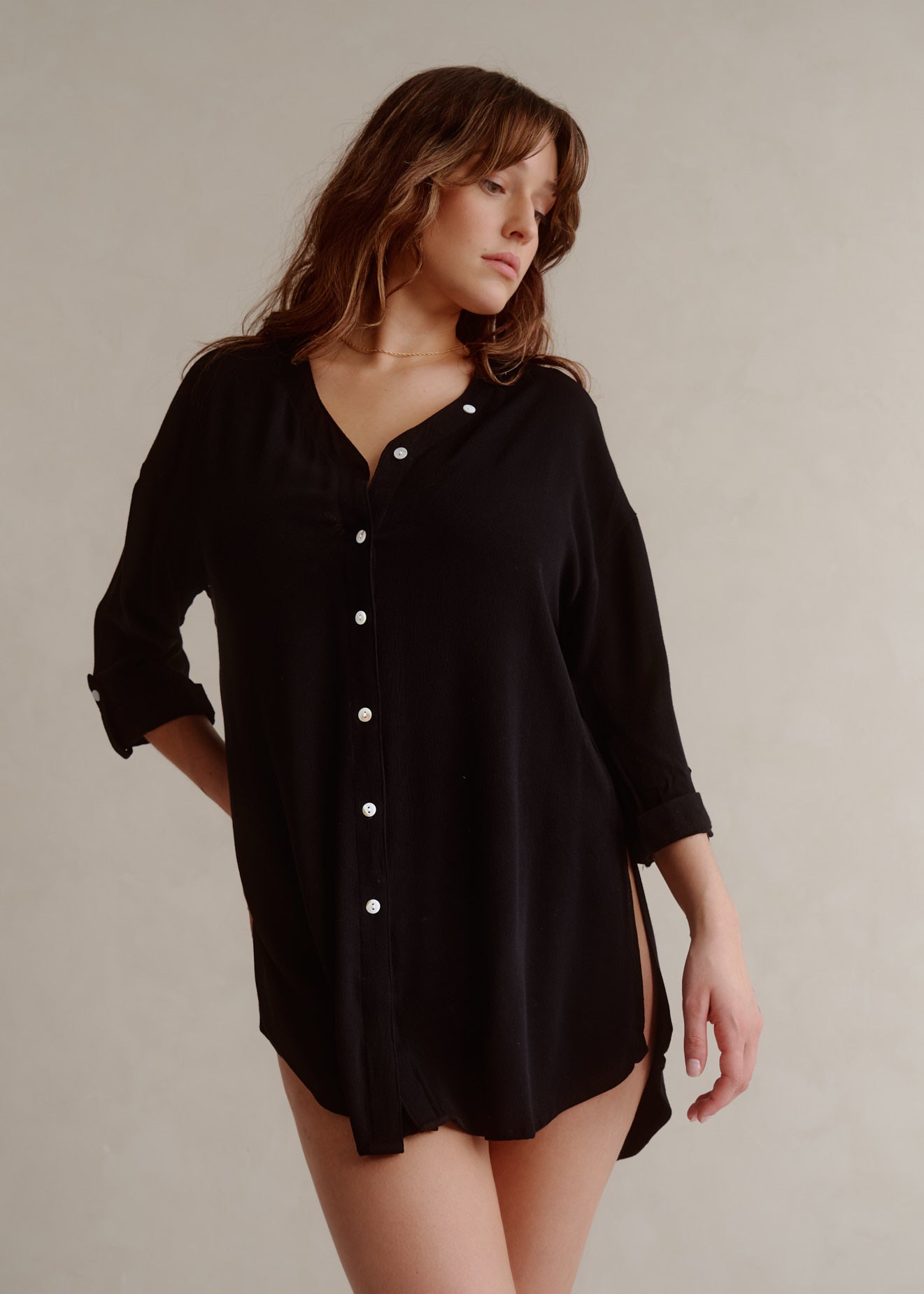 Chemise couvre maillot noire