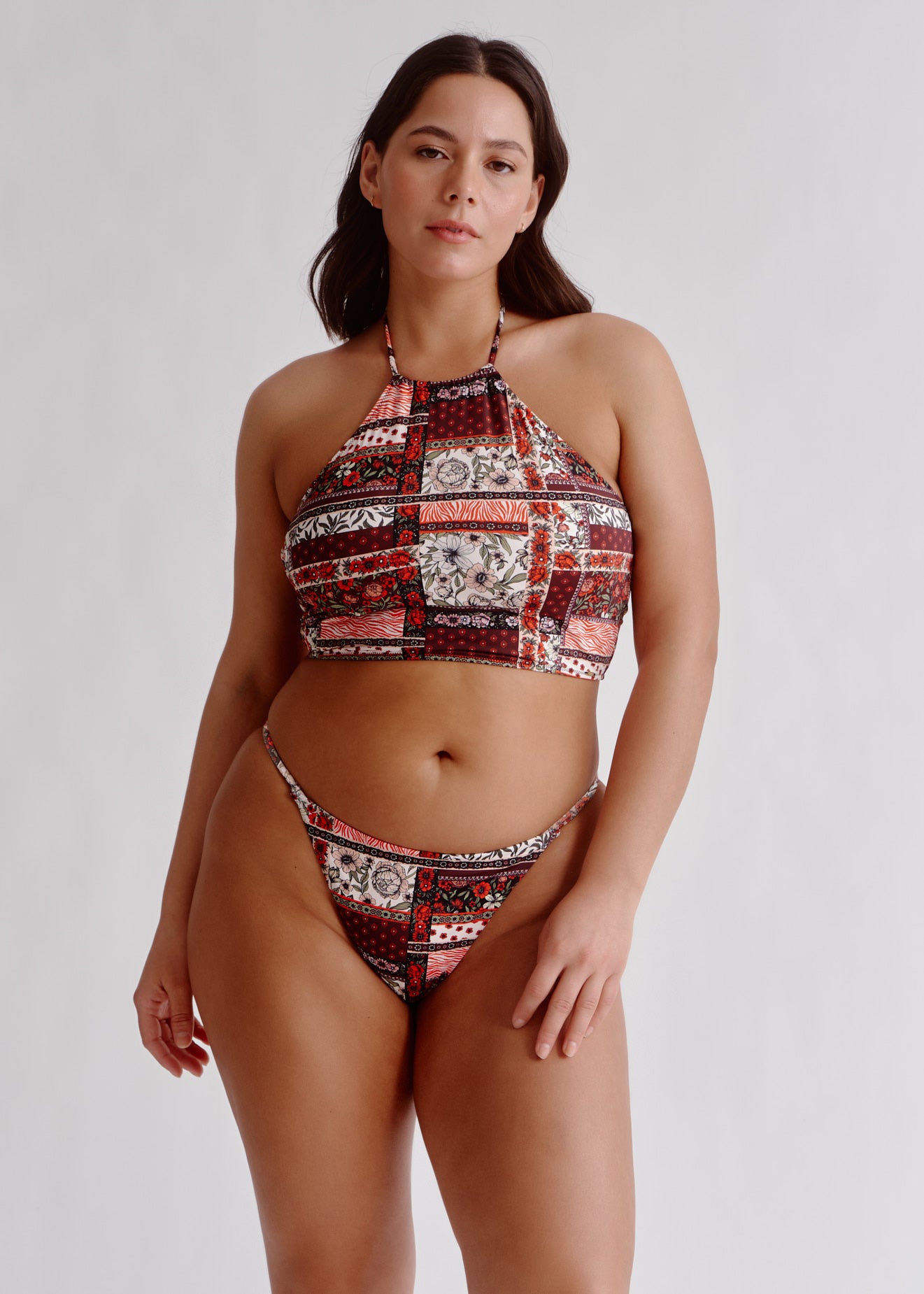 Floral Patchwork High Leg Bikini Bottom – Everyday Sunday