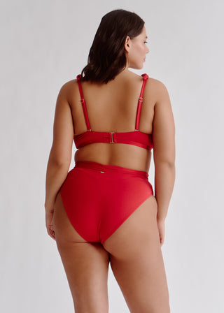 Lychee Red High Waist Bikini Bottom