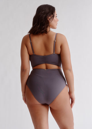 Crossed Black One-piece Swimsuit Full Coverage