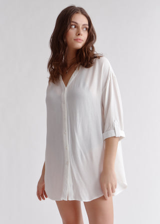 Chemise couvre-maillot blanche