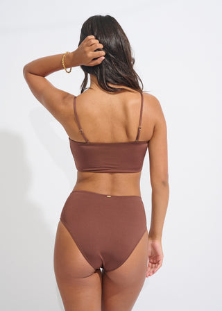 Dark Brown Bandeau Bikini Top