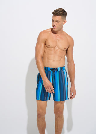 Blue Stripe Casual Swim Short