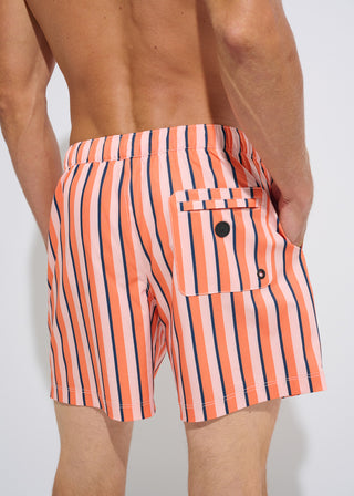 Striped Orange Casual Swim Short