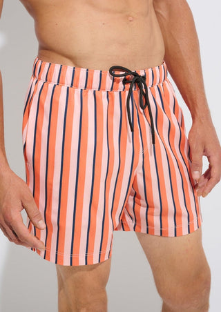 Striped Orange Casual Swim Short