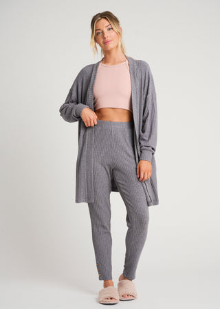 Grey Loungewear Set of 2, Winter Loungewear, Home Outfit, Turtleneck Tunic  and Wide Leg Pants, Plus Size Comfortwear, Minimalist Clothing 