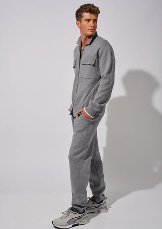 Grey Mix Tricot Tapered Pant